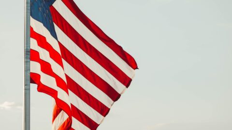 shallow focus photo of USA flag